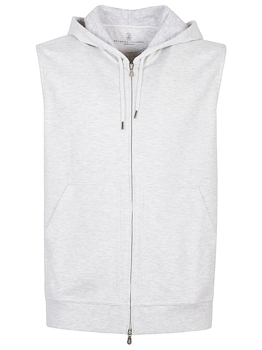 Cotton blend sleeveless hooodie