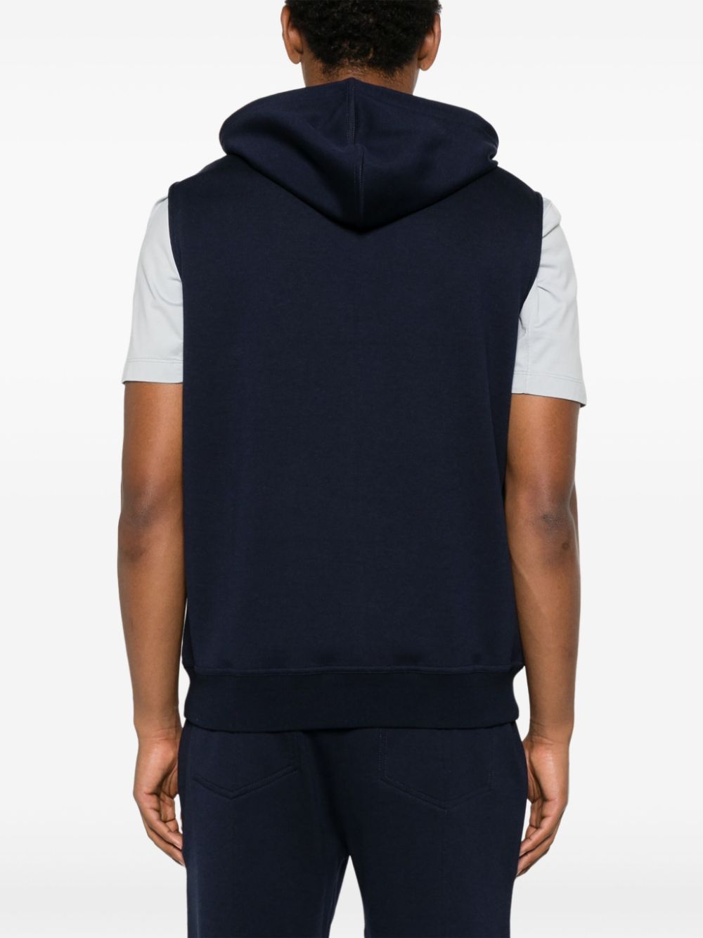 Cotton blend sleeveless hooodie