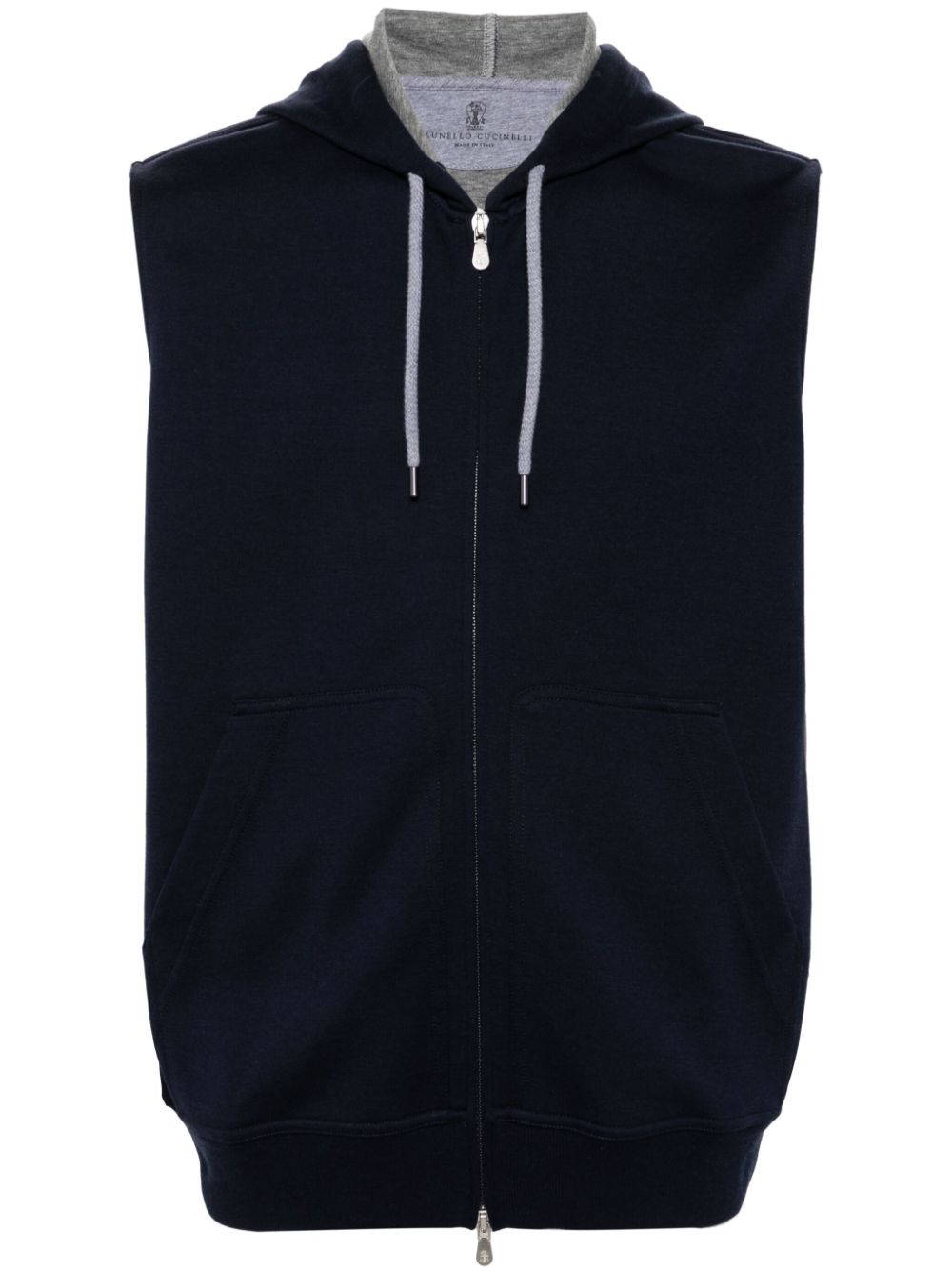 Cotton blend sleeveless hooodie