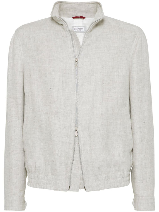 Water resistant linen blend jacket