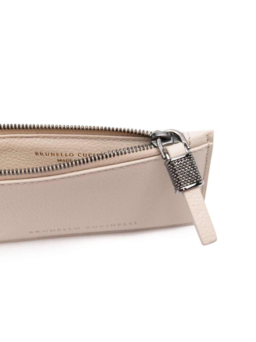 Leather zipped pouch