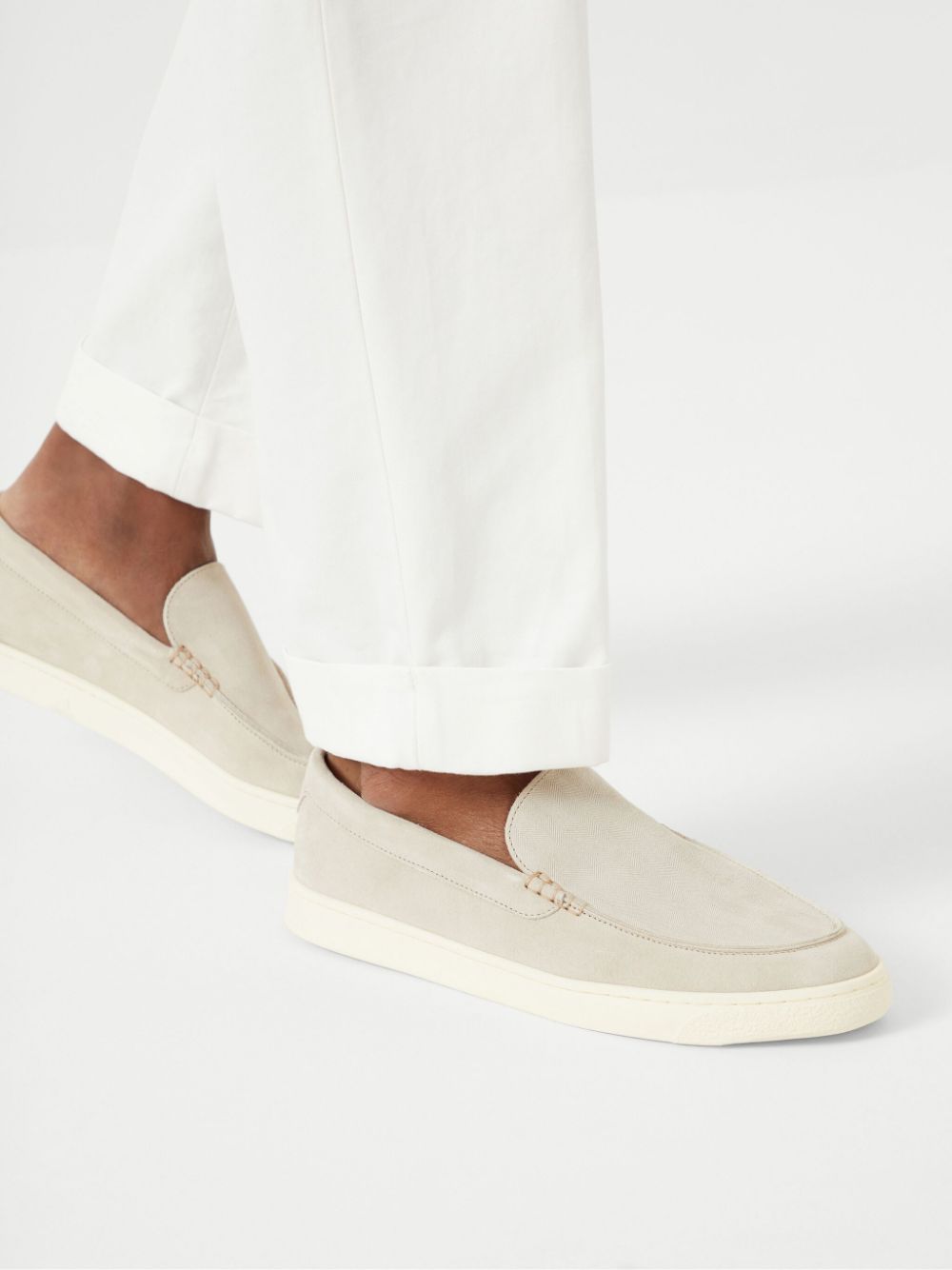 Suede leather slip on