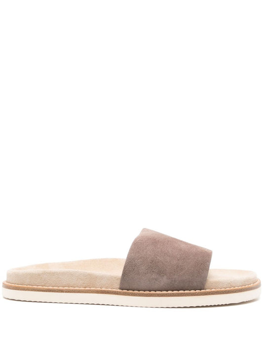 Suede leather slippers