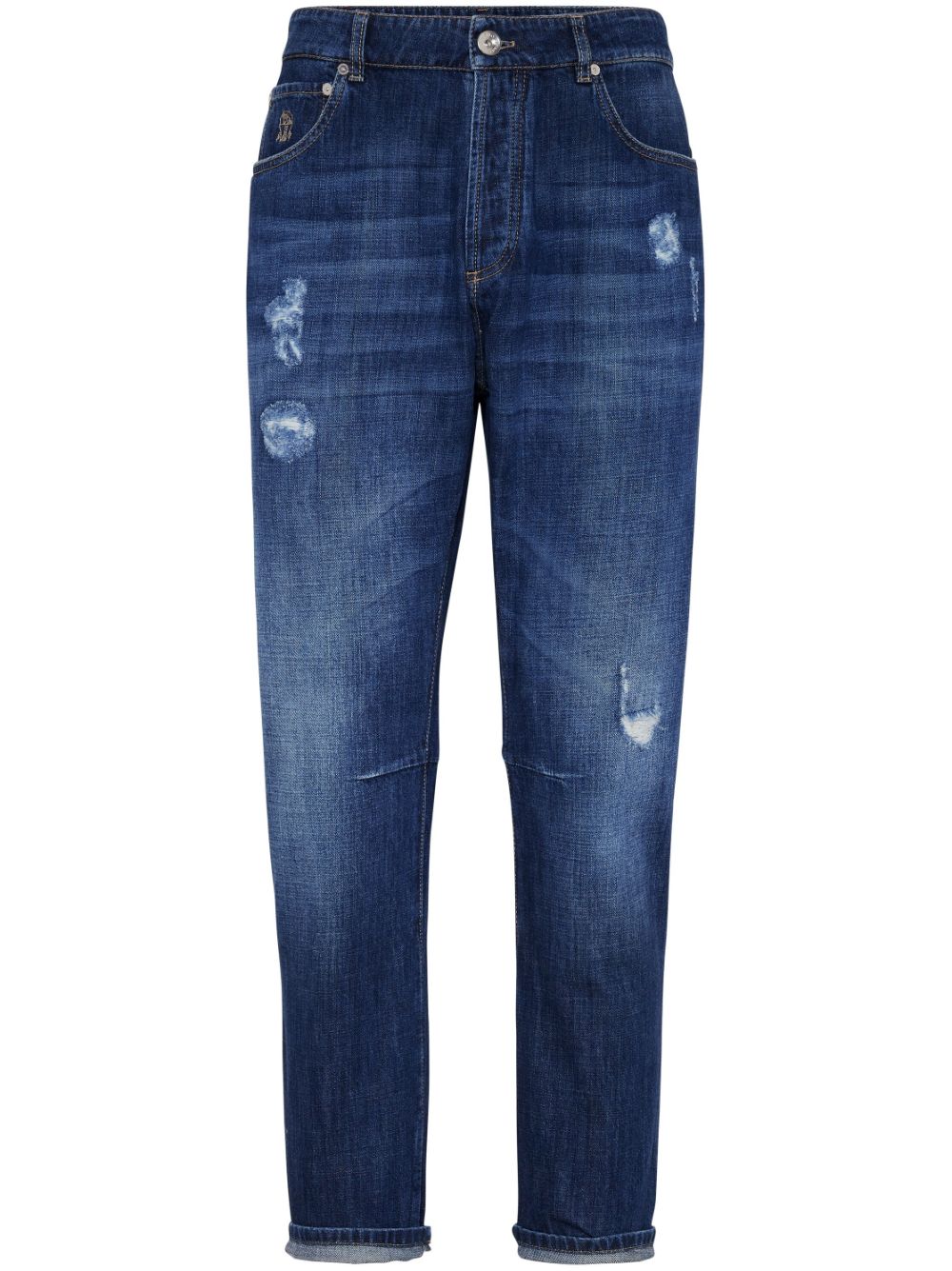 Denim jeans with tears