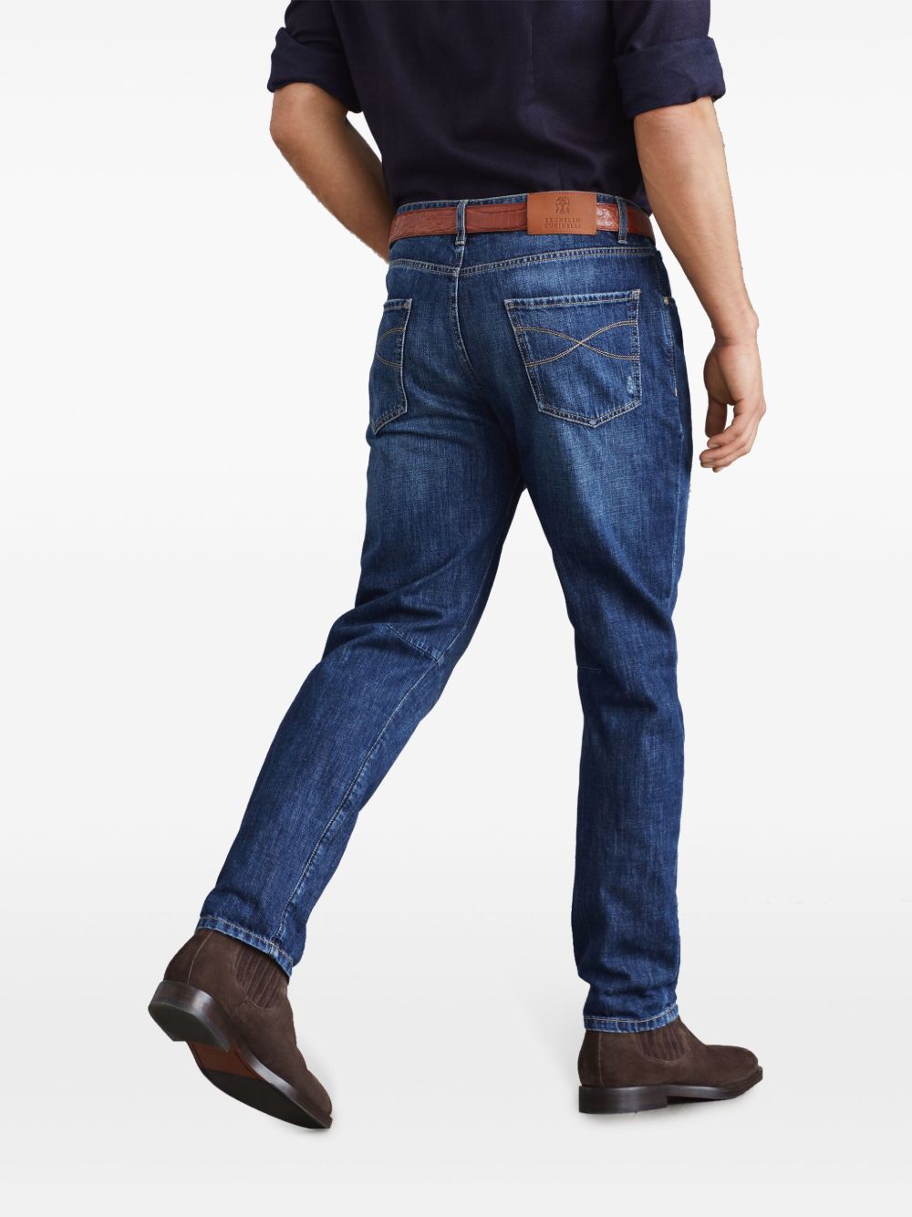 Denim jeans with tears