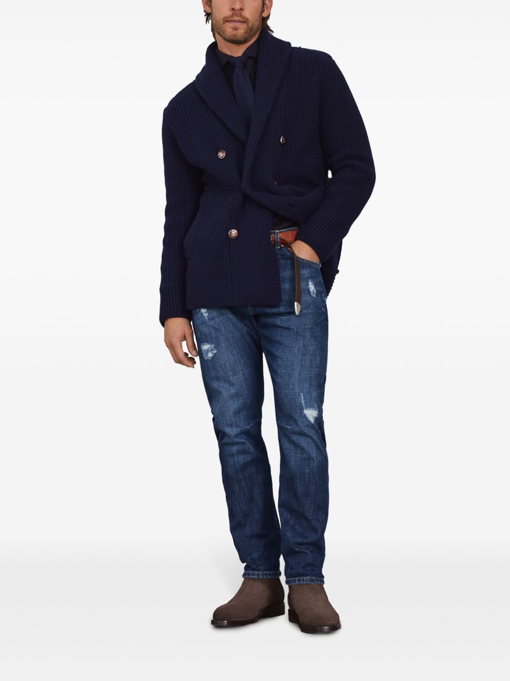 Denim jeans with tears