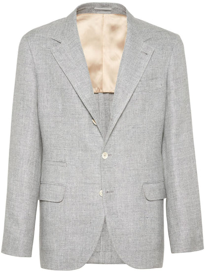 Linen and cotton suit-type jacket