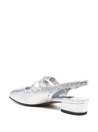 Queen leather ballet flats