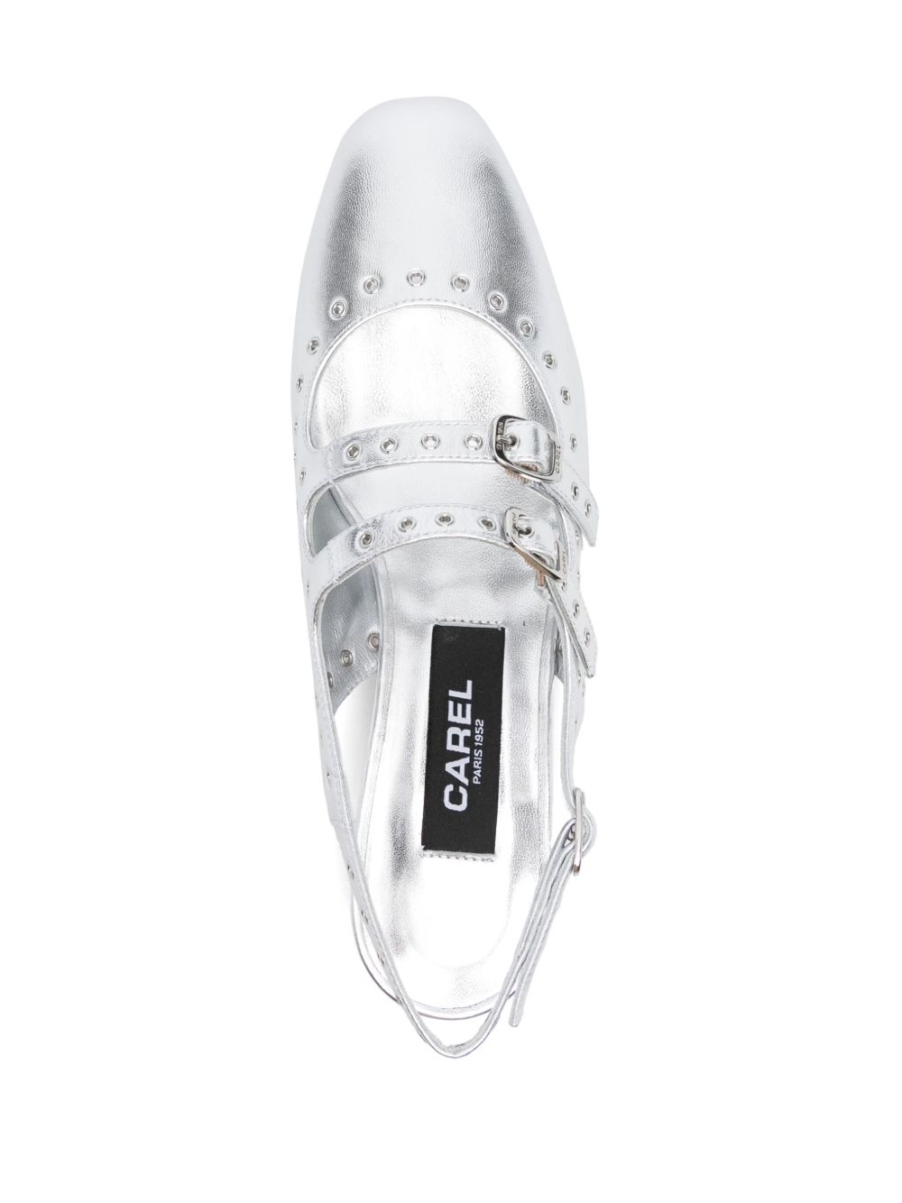 Queen leather ballet flats