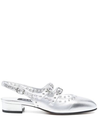 Queen leather ballet flats
