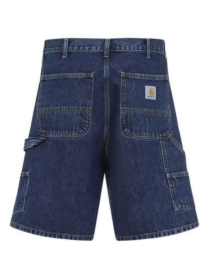 Double knee denim cotton shorts