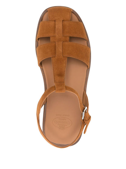Suede leather cage sandals