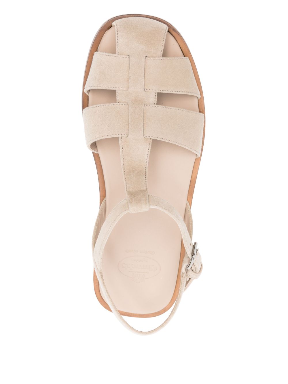 Suede leather cage sandals