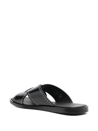 Leather flat sandals