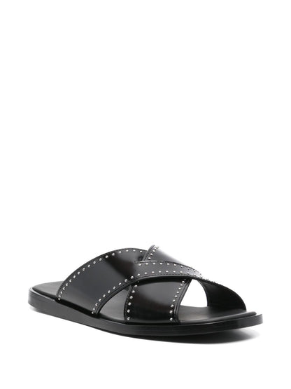 Leather flat sandals