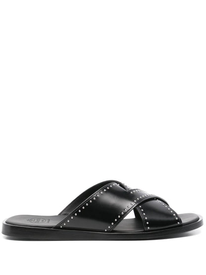 Leather flat sandals
