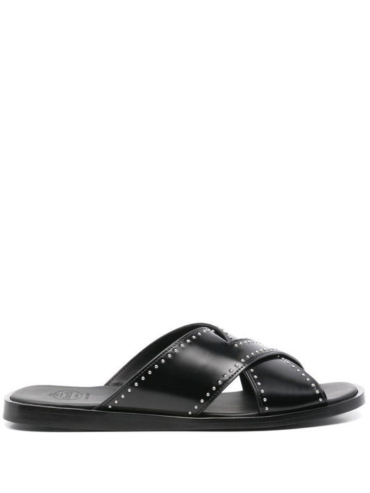 Leather flat sandals