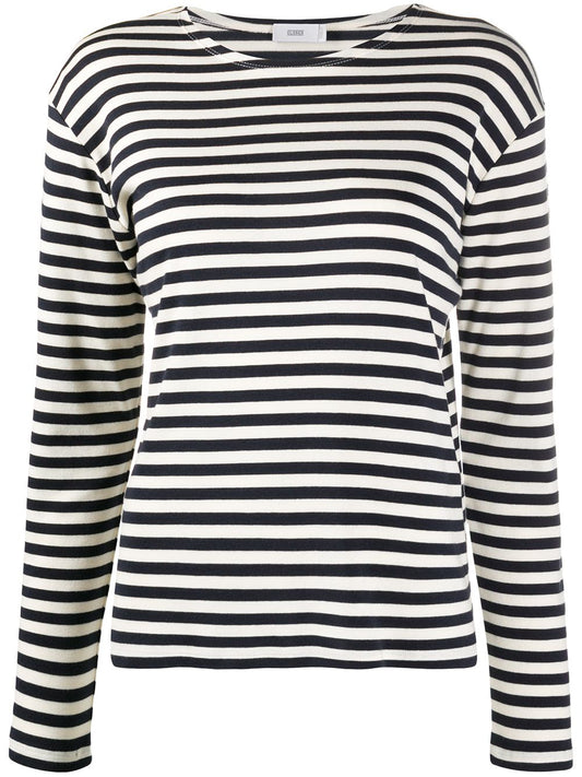 Striped cotton blend t-shirt