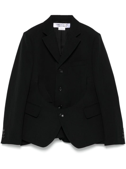 Wool single-breasted blazer jacket