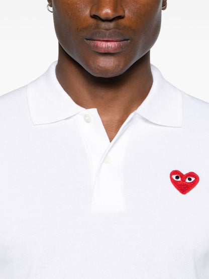 Red heart cotton polo shirt