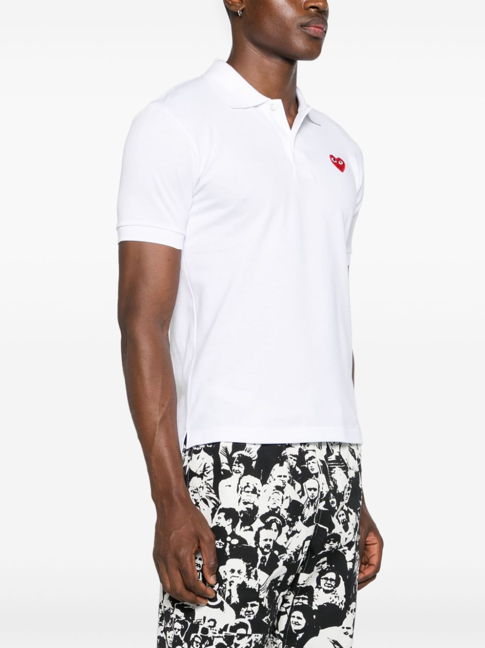 Red heart cotton polo shirt