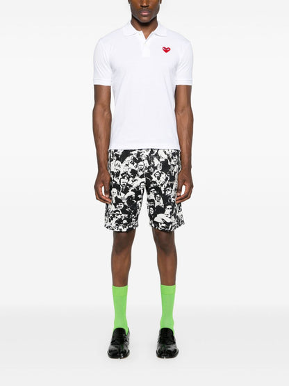 Red heart cotton polo shirt