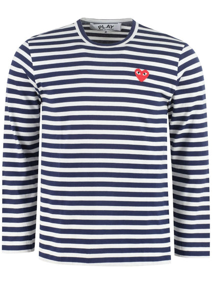 Red heart striped t-shirt