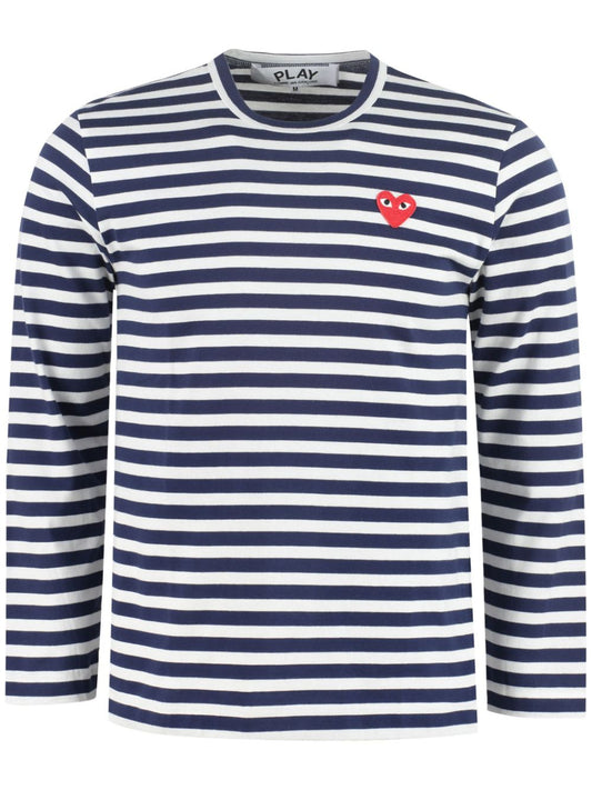 Red heart striped t-shirt