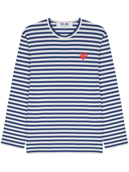 Red heart striped t-shirt