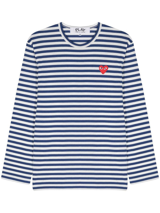 Red heart striped t-shirt