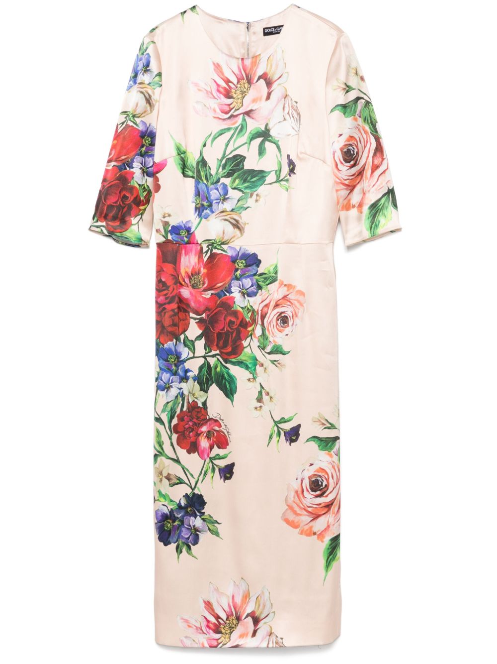 Flower print midi dress