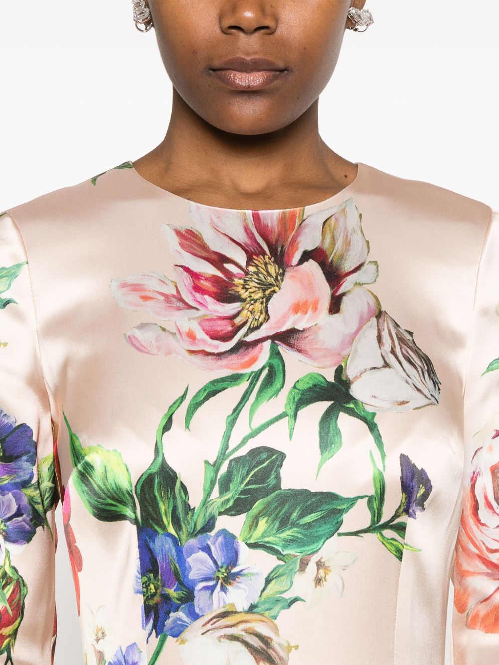 Flower print midi dress