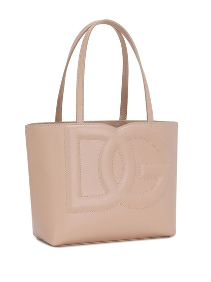 Dg logo small leather tote bag