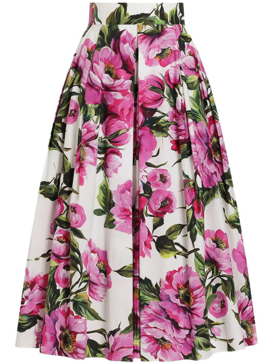 Printed midi skirt