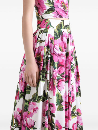 Printed midi skirt