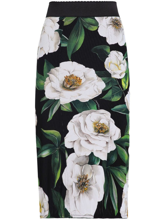Printed midi skirt
