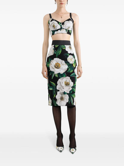 Printed midi skirt