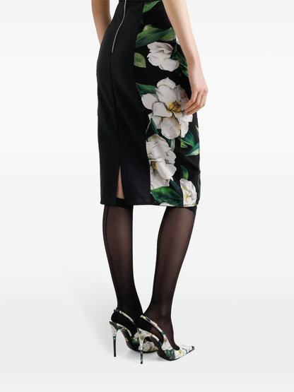 Printed midi skirt