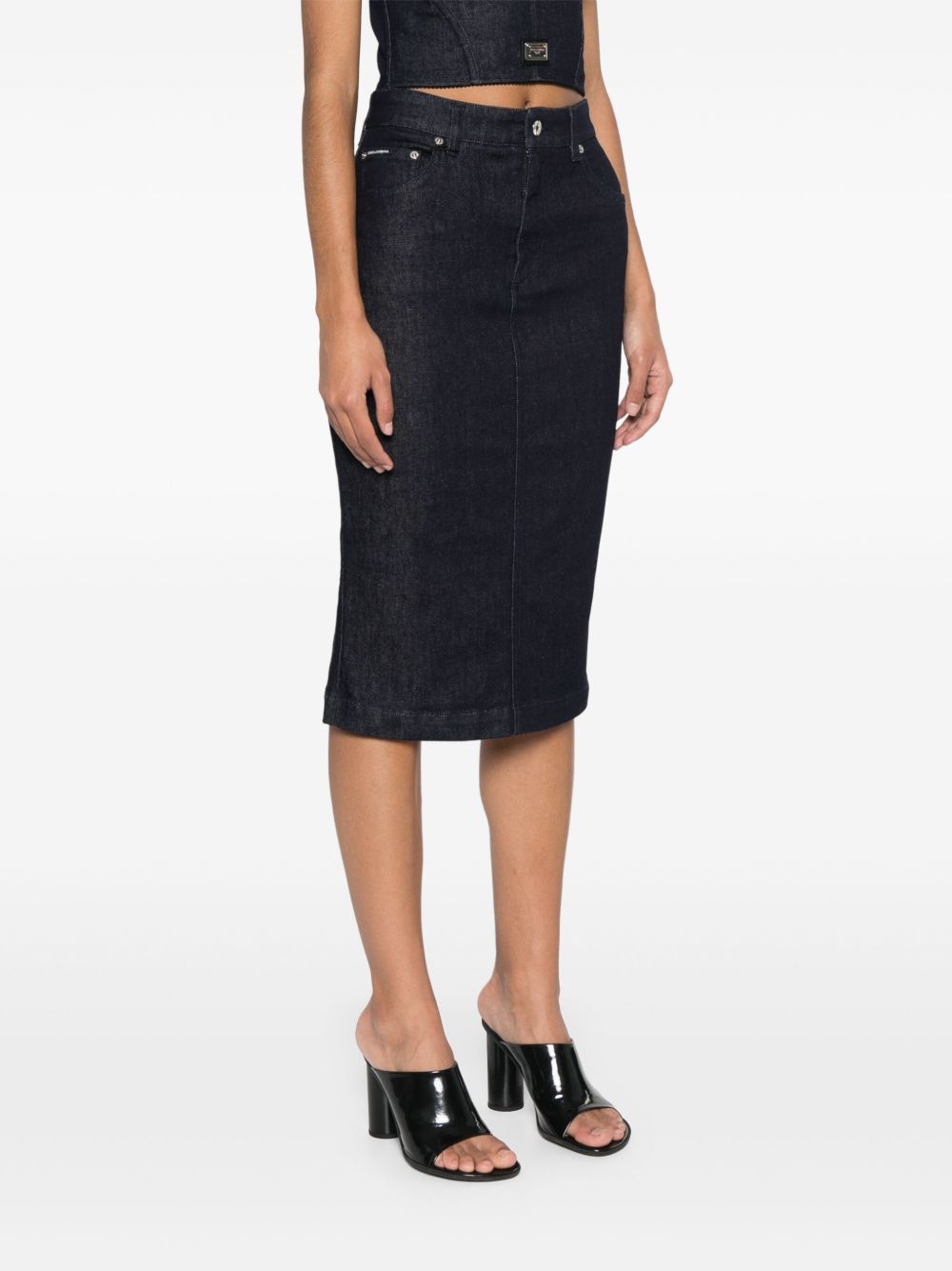 Denim midi skirt