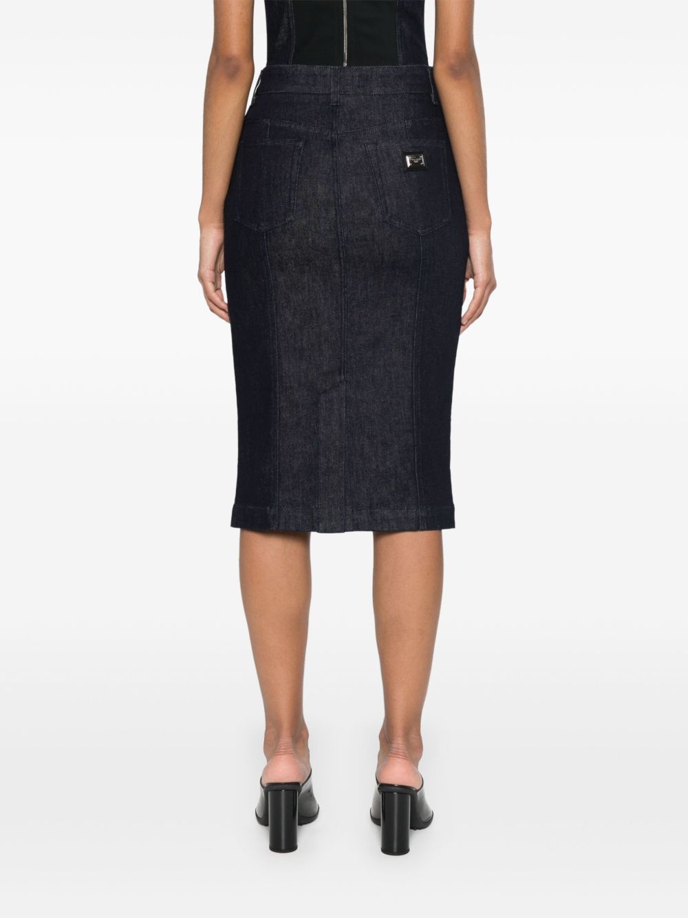 Denim midi skirt