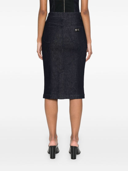Denim midi skirt