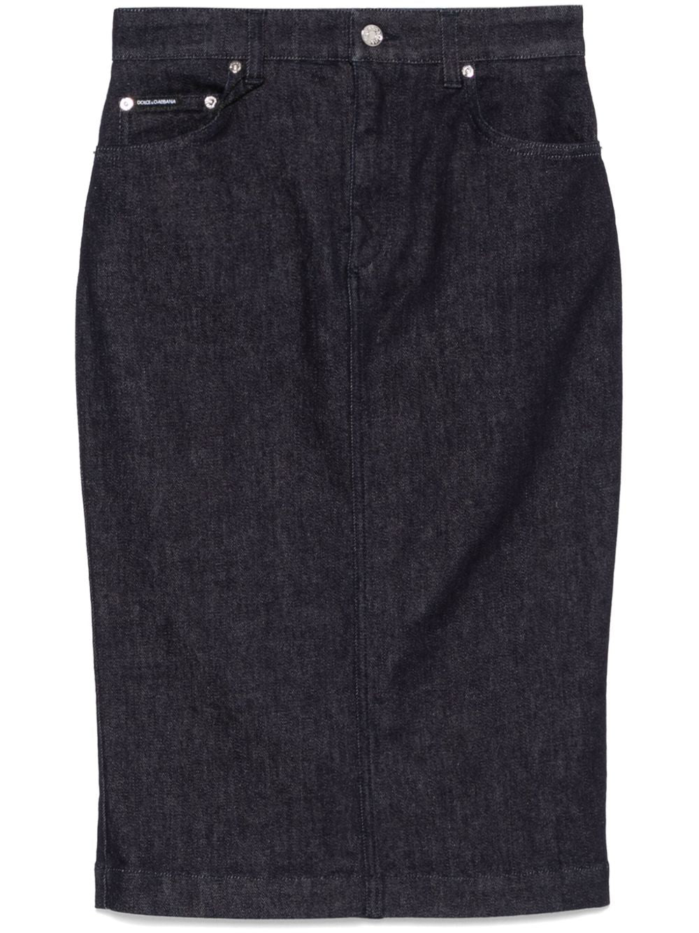 Denim midi skirt