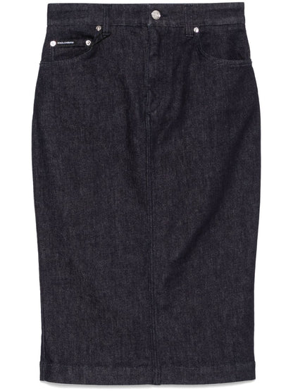 Denim midi skirt