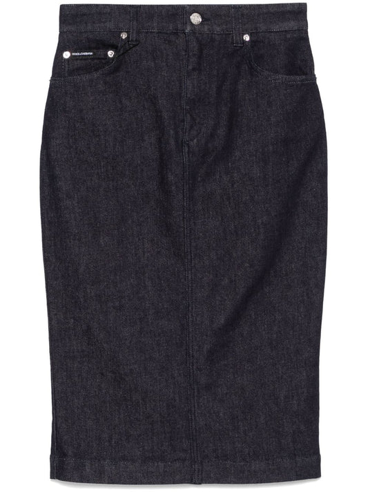 Denim midi skirt