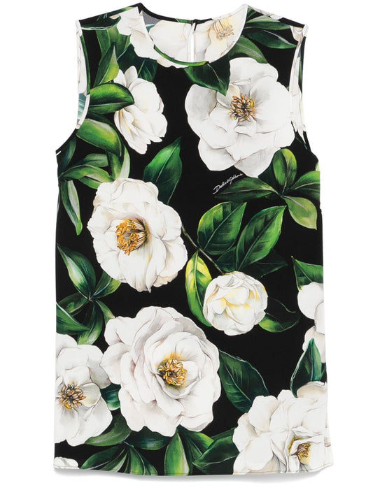Printed silk top