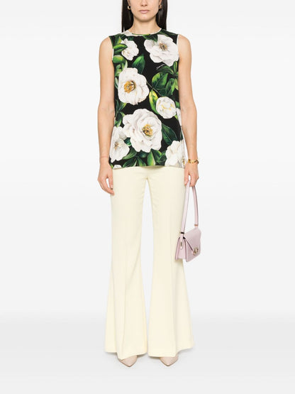 Printed silk top