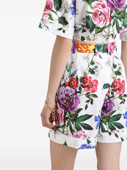 Printed cotton shorts
