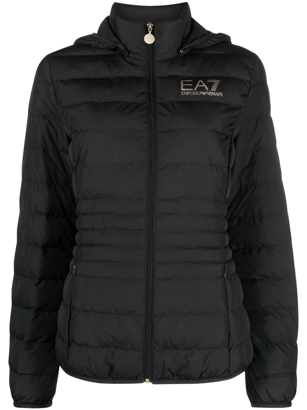 Logo short down jacket
