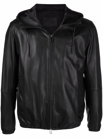Zipped leather jacket