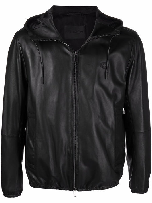 Zipped leather jacket